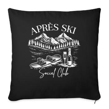 Apres Ski Social Club - Sofakissenbezug 45 x 45 cm - Schwarz - Vorne