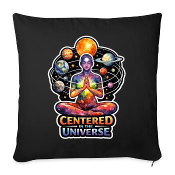 Méditation lunaire, pleine conscience lunaire, spirituel - Housse de coussin décorative 45 x 45 cm - noir - Devant