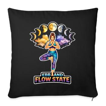 Méditation lunaire, pleine conscience lunaire, spirituel - Housse de coussin décorative 45 x 45 cm - noir - Devant