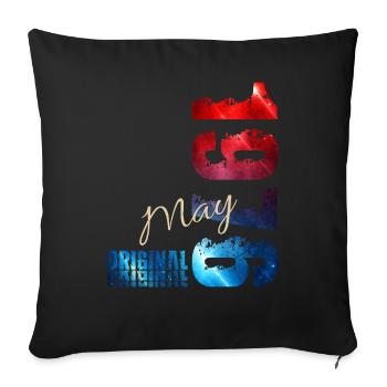 50th Birthday Gift Husband Original May 1976 - Sofa pillowcase 17,3'' x 17,3'' (45 x 45 cm) - black - Front