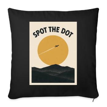 Caught the point | Plane Spotter Humor - Sofa pillowcase 17,3'' x 17,3'' (45 x 45 cm) - black - Front