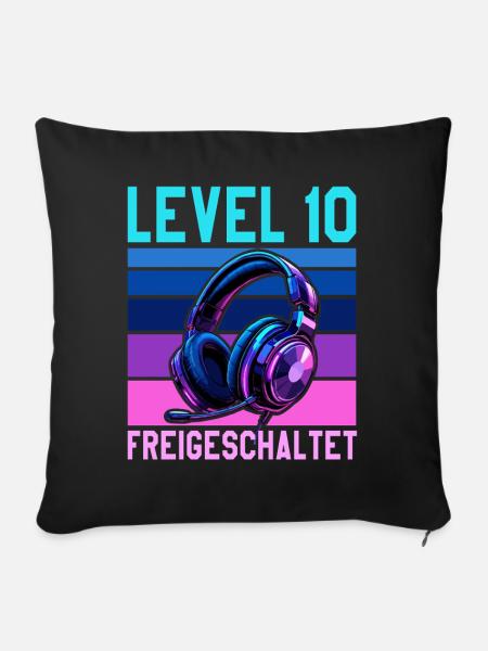 10. Geburtstag Junge Mädchen Legende Level 10 - Sofakissenbezug 45 x 45 cm - Schwarz
