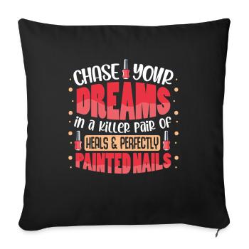 Designer de manucures Salon de manucure cosmétiques - Housse de coussin décorative 45 x 45 cm - noir - Devant