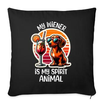 Cocktail teckel - Housse de coussin décorative 45 x 45 cm - noir - Devant