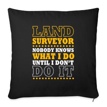 Surveyor - Sofa pillowcase 17,3'' x 17,3'' (45 x 45 cm) - black - Front