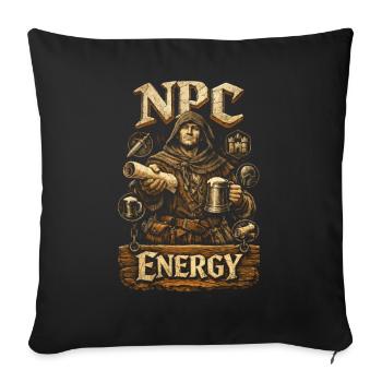 Mittelalterfest Mittelaltermarkt NPC Energy - Sofakissenbezug 45 x 45 cm - Schwarz - Vorne