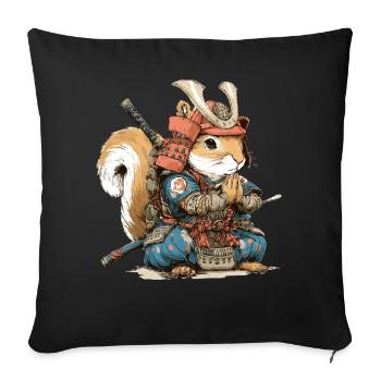 Squirrel Samurai Armor - Sofa pillowcase 17,3'' x 17,3'' (45 x 45 cm) - black - Front