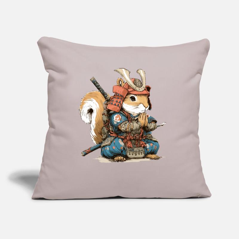 Squirrel Samurai Armor Sofa pillowcase 17,3'' x 17,3'' (45 x 45 cm)