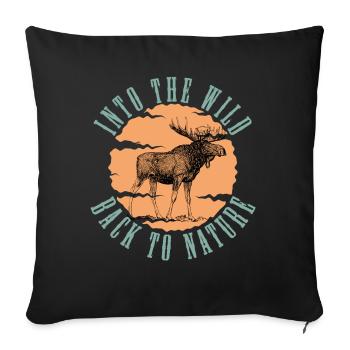 Into the Wild Moose Vintage Nature Art - Sofa pillowcase 17,3'' x 17,3'' (45 x 45 cm) - black - Front