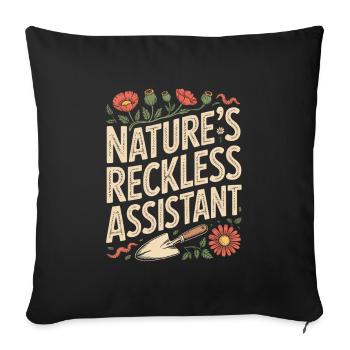 Le jardinier imprudent de la nature - Housse de coussin décorative 45 x 45 cm - noir - Devant