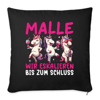 Malle : Nous montons jusqu’à la fin de la licorne - Housse de coussin décorative 45 x 45 cm - noir - Devant