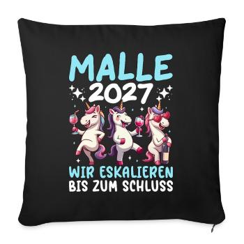 Malle 2027 Nous montons jusqu’à la fin de la licorne - Housse de coussin décorative 45 x 45 cm - noir - Devant