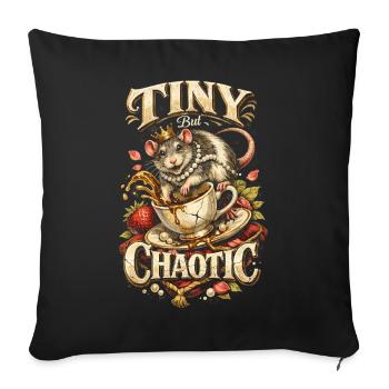 Rat de couleur Rat Fancy Rat House Rat Petit mais chaotique - Housse de coussin décorative 45 x 45 cm - noir - Devant