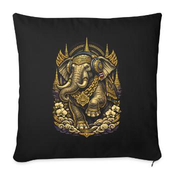 Thailand Thai Pride Elephant - Sofa pillowcase 17,3'' x 17,3'' (45 x 45 cm) - black - Front