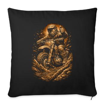 Dirtbike Dirt Bike Motocross - Sofa pillowcase 17,3'' x 17,3'' (45 x 45 cm) - black - Front