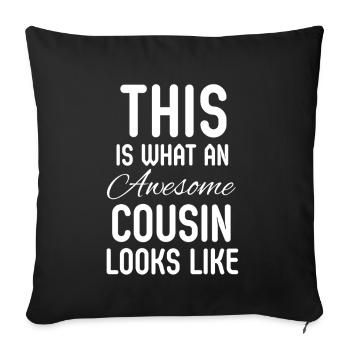 Voilà à quoi ressemble un cousin génial - Housse de coussin décorative 45 x 45 cm - noir - Devant