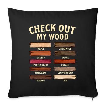 Découvrez mon humour sur le bois - Housse de coussin décorative 45 x 45 cm - noir - Devant