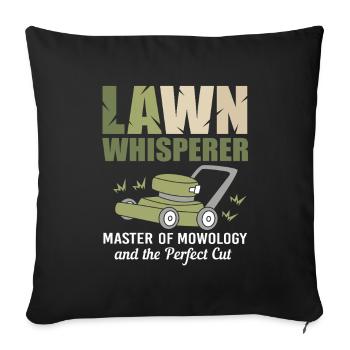 Lawn mower lawn (meadow) - Sofa pillowcase 17,3'' x 17,3'' (45 x 45 cm) - black - Front
