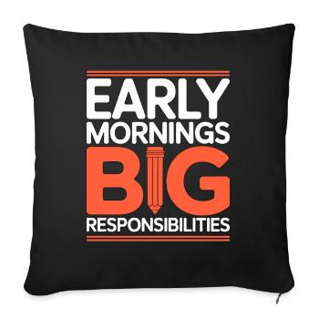Professeur principal Early Morning Conseiller de classe - Housse de coussin décorative 45 x 45 cm - noir - Devant