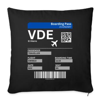 Flugticket El Hierro Urlaub Kanaren Idee  - Sofakissenbezug 45 x 45 cm - Schwarz - Vorne