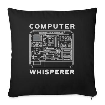 Computer Flüsterer Motherboard Hardware PC - Sofakissenbezug 45 x 45 cm - Schwarz - Vorne