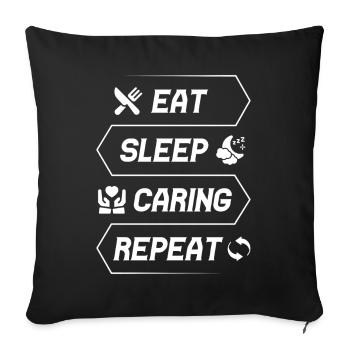 Social Worker Quote Eat Sleep Caring Social Work - Sofa pillowcase 17,3'' x 17,3'' (45 x 45 cm) - black - Front