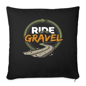 Randonnée tout-terrain en vélo de gravier - Housse de coussin décorative 45 x 45 cm - noir - Devant