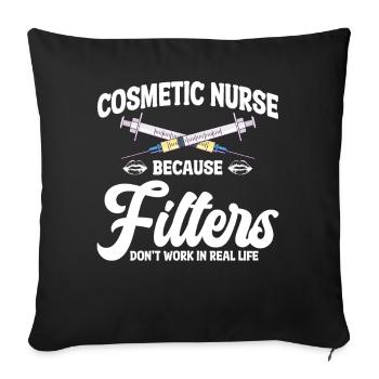  Cosmetic Nurse Healthcare Worker Botox Aesthetic - Sofa pillowcase 17,3'' x 17,3'' (45 x 45 cm) - black - Front