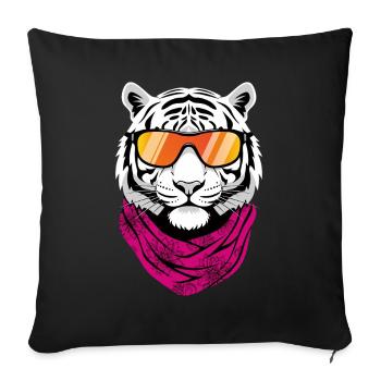 Lunettes de soleil Tigre Blanc Cool - Housse de coussin décorative 45 x 45 cm - noir - Devant