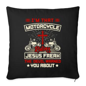 Christian Biker Jesus Freak Motorcycle Design - Sofa pillowcase 17,3'' x 17,3'' (45 x 45 cm) - black - Front