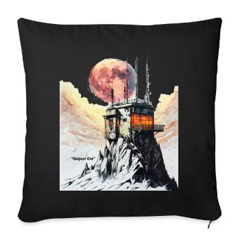 Outpost One Moonrise Station - Sofa pillowcase 17,3'' x 17,3'' (45 x 45 cm) - black - Front