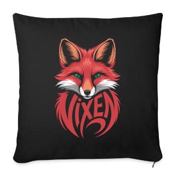 Vixen Fuchs Shirt - Stylisch Vixen Motiv Geschenk - Sofakissenbezug 45 x 45 cm - Schwarz - Vorne