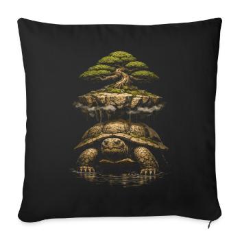 Bonsai Tree Turtle - Sofa pillowcase 17,3'' x 17,3'' (45 x 45 cm) - black - Front