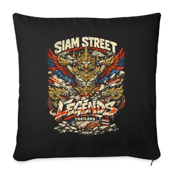 Thailand Thai Pride Siam Street - Sofa pillowcase 17,3'' x 17,3'' (45 x 45 cm) - black - Front