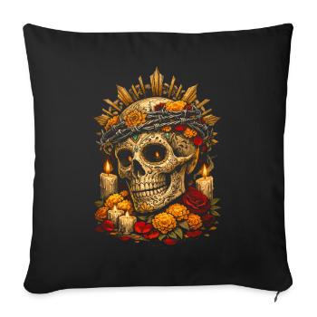 Día de los Muertos - Sofa pillowcase 17,3'' x 17,3'' (45 x 45 cm) - black - Front
