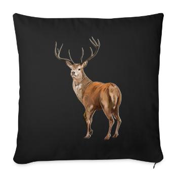 Weisswedelhirsch White-Tailed Deer - Sofa pillowcase 17,3'' x 17,3'' (45 x 45 cm) - black - Front