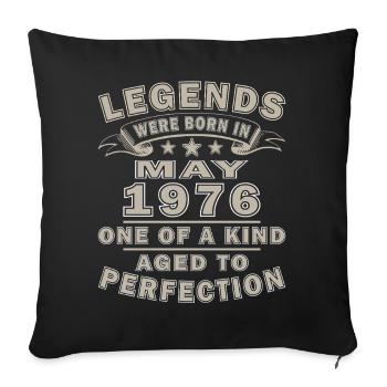 Geburtstagsgeschenk Mai 1976 - Sofakissenbezug 45 x 45 cm - Schwarz - Vorne