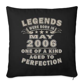 Birthday May 2006 - Sofa pillowcase 17,3'' x 17,3'' (45 x 45 cm) - black - Front