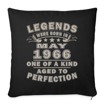 Birthday Present May 1966 - Sofa pillowcase 17,3'' x 17,3'' (45 x 45 cm) - black - Front
