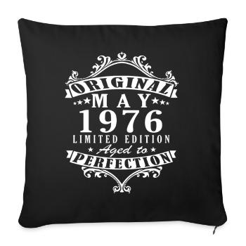 Geburtstagsgeschenk Mai 1976 - Sofakissenbezug 45 x 45 cm - Schwarz - Vorne