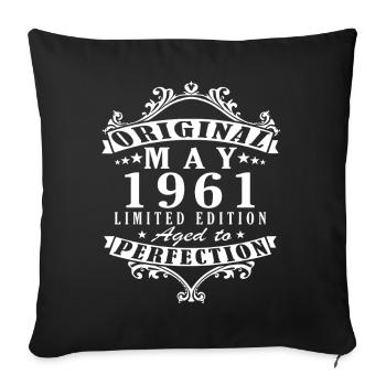 May 1961 Birthday Legend - Sofa pillowcase 17,3'' x 17,3'' (45 x 45 cm) - black - Front
