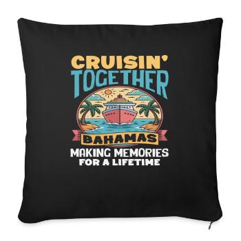 Croisière Ensemble aux Souvenirs des Bahamas - Housse de coussin décorative 45 x 45 cm - noir - Devant