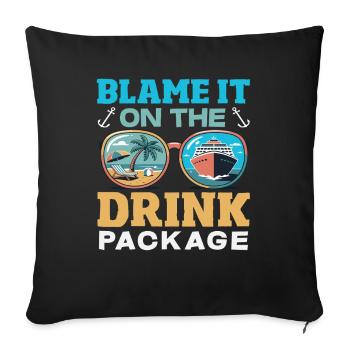 Blâmez l’alcool sur le paquet de boissons - Housse de coussin décorative 45 x 45 cm - noir - Devant