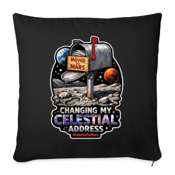 Let's go to Mars. Mars exploration mission - Sofa pillowcase 17,3'' x 17,3'' (45 x 45 cm) - black - Front