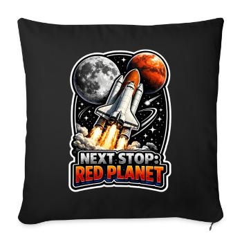 Let's go to Mars. Mars exploration mission - Sofa pillowcase 17,3'' x 17,3'' (45 x 45 cm) - black - Front