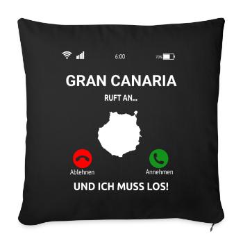 Gran Canaria Ruft An Urlaub Kanaren Reise - Sofakissenbezug 45 x 45 cm - Schwarz - Vorne