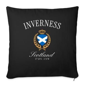 Inverness Scotland Crest Crown – Travel Souvenir - Sofa pillowcase 17,3'' x 17,3'' (45 x 45 cm) - black - Front