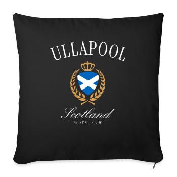 Ullapool Scotland Coat of Arms Crown – Travel Souvenir - Sofa pillowcase 17,3'' x 17,3'' (45 x 45 cm) - black - Front