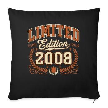 Édition limitée 2008 Vintage Birthday - Housse de coussin décorative 45 x 45 cm - noir - Devant