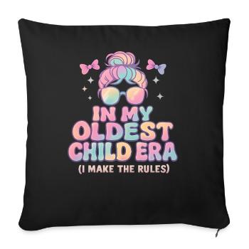 L’humour de la famille fille à l’ère de mon aîné - Housse de coussin décorative 45 x 45 cm - noir - Devant